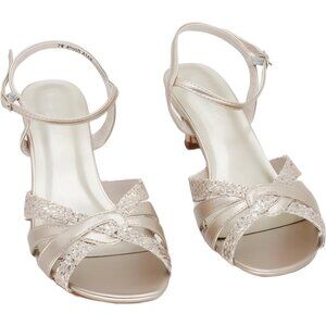 Touch Ups Jane Ankle-Strap Sandal Champagne Glitter Women's US 7 W